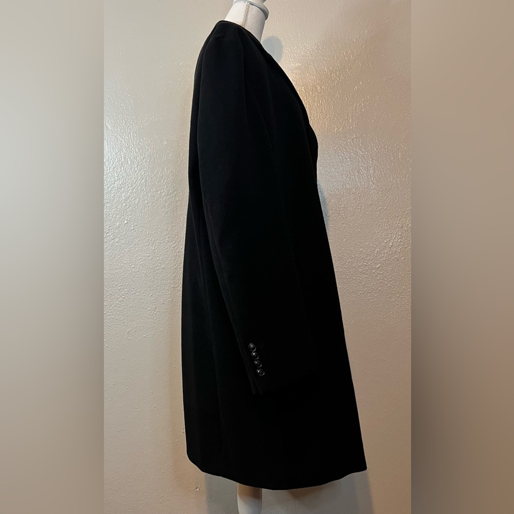 Tommy Hilfiger Men Addison Wool-Blend Trim Fit Overcoat Coat 46R Black - Picture 8 of 14